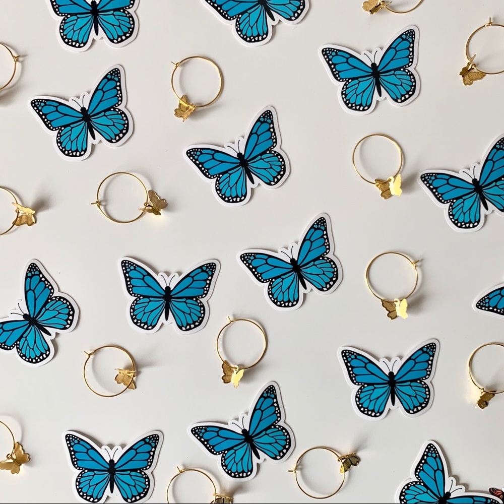 Butterfly Earrings & Stickers
